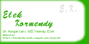 elek kormendy business card